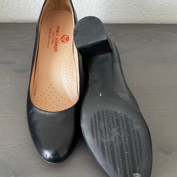 Marc Joseph | Black Leather Round Toe Pumps - Picture 9 of 9